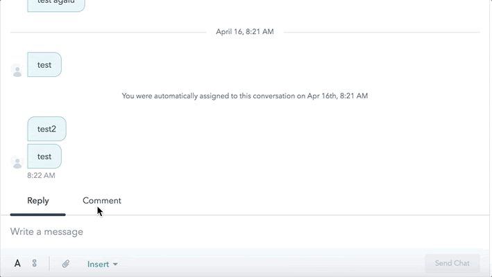 Internal Comments Being Introduced in HubSpot Conversations