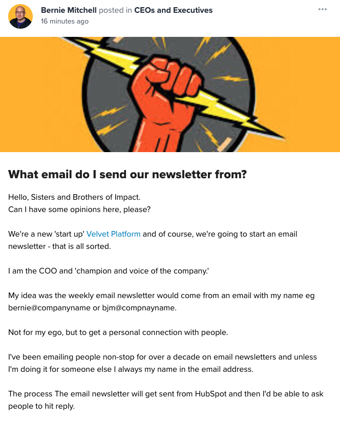 What email do I send our newsletter from? 