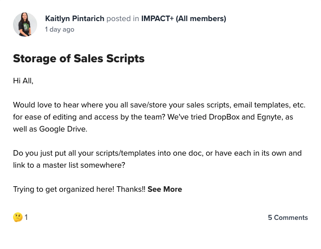 sales scripts impact plus