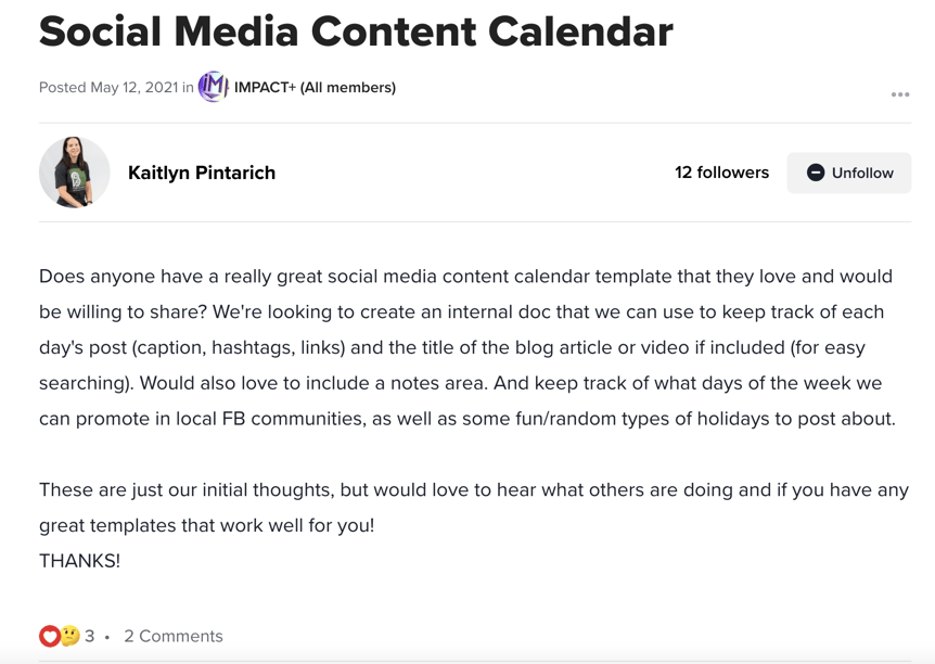 Social Media Content Calendars