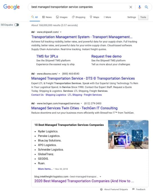 intek best managed transportaition snippet